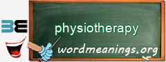 WordMeaning blackboard for physiotherapy